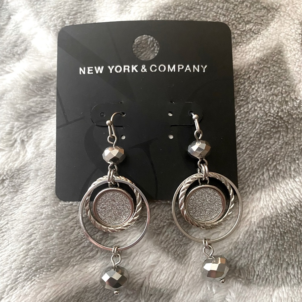 New York & Company Silver Drop Earrings
